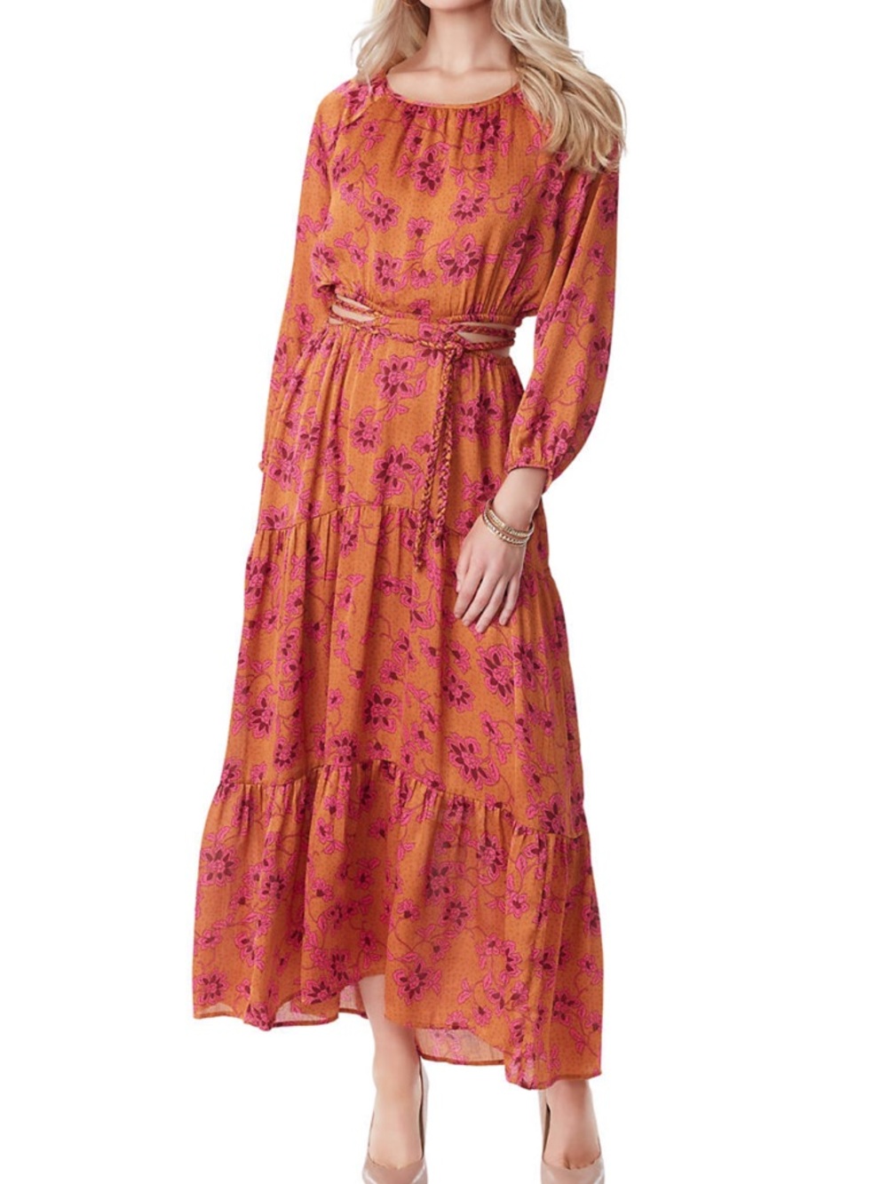 Kezia Long Sleeve Cut Out Maxi Dress